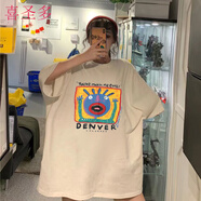 喜圣多大t恤女寬松長(zhǎng)款潮牌超肥特大碼夏裝短袖T恤女裝200-300斤胖mm 368#搞怪萌萌-白色 XL 【125一165斤】