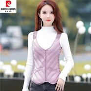 皮爾卡丹（pierre cardin）羽絨內膽女馬甲內穿輕薄修身保暖貼身打底小背心2024年 粉色(吊帶拉鏈款) 2XL 體重120-135斤