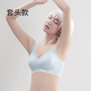 華婷露（Huatinglu） 無(wú)鋼圈內衣大胸顯小女超薄運動(dòng)文胸無(wú)痕睡眠胸罩固定杯透氣胸罩 套頭款-淺藍 L (適合36/80 B C罩杯)