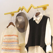 米黛蕾服裝店展示架上墻 服裝店展示架墻上掛衣服架墻壁組合正掛 金色正掛120cm長(cháng) 閃電
