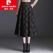 皮爾卡丹（pierre cardin）女裝格子毛呢半身裙女秋冬2025新款加厚高腰遮胯大擺A字裙中長(zhǎng)款 格子毛呢 302XL