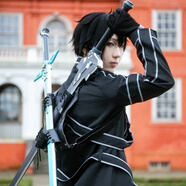 瀚果桐人cos服周邊全套鞋子刀劍神域cosplay卡通桐谷和人cos 黑風(fēng)衣男 桐人cos服+假發(fā)+鞋子+黑白雙劍 XL