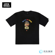 JOY&DOGA 露營系列寬松短袖 BLINK 款黑色2多色圖案M號