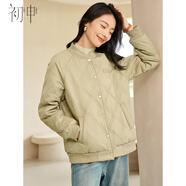 初申冬季棉服女曠野美拉德菱格絎棉復古棒球服夾克外套上衣S144M1010