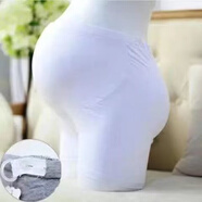 萊森熊（LAISENXIONG）孕婦裝2023夏季新款優(yōu)雅氣質(zhì)可愛寬松大碼泡泡袖中長款孕婦連衣裙 孕婦可調(diào)節(jié)白托腹三分褲【單件】 M【70-100斤】