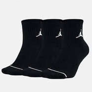 耐克（NIKE）男襪女襪籃球羽毛球襪子跑步健身訓(xùn)練透氣中筒襪運(yùn)動(dòng)襪3雙裝襪子 DX9655-010/三雙裝/中筒/黑色 S/22-24厘米/34-38碼