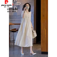 皮爾卡丹（pierre cardin）2025新款長(cháng)裙高端精致質(zhì)感感氣質(zhì)絕美白色連衣裙子女白色連衣裙2X 2XL(125-135斤拍)