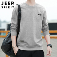 JEEP SPIRIT吉普衛(wèi)衣男韓版圓領(lǐng)寬松男士衛(wèi)衣百搭長袖打底衫 灰色 2XL 