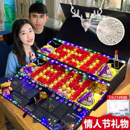 月桐七夕情人節(jié)禮物巧克力禮盒裝生日送女朋友女生浪漫表白老婆 三層手鏈項(xiàng)鏈口紅（銀925）