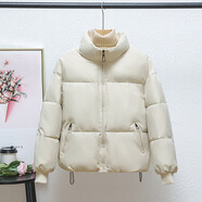 南極人羽絨棉服女冬季新款加厚保暖短款面包服韓版時尚寬松立領(lǐng)百搭外套 白色 L