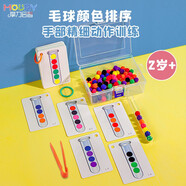 摩力啟智（MOURY）蒙氏早教顏色認知夾珠毛球試管排序精細動(dòng)作專(zhuān)注力訓練幼兒教玩具