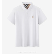 CXZ潮流 T恤男 胖子大碼棉短袖加大加肥休閑翻領(lǐng)上衣肥佬大號時(shí)尚 白色 XL