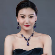 倪曼歐美夸張飾品短款裝飾項鏈毛衣鏈韓版時尚項鏈鎖骨鏈氣質(zhì)女配飾鏈 紫色