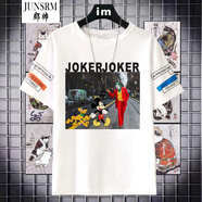 郡帥小丑短袖T恤男女學(xué)生寬松希斯萊杰 杰昆菲尼克斯Joker衣服圓領(lǐng) 10 S