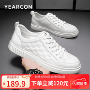 意爾康男鞋舒適板鞋時(shí)尚簡(jiǎn)約休閑鞋 96617W米白色42