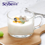 喜碧（Scybe）耐熱微波爐玻璃杯早餐杯玻璃水杯透明大號牛奶杯麥片杯家用杯子 可微波爐500ml單只