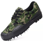 特戰執勤鞋際華強人3515解放鞋男黑色工地干活勞保鞋軍訓迷彩耐磨 軍綠色 41碼(255)