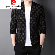 皮爾卡丹（pierre cardin）【輕奢高端】精品男裝春秋季毛衣新款男士開衫針織衫外套潮流外穿 D-006黑色 M