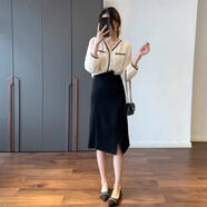 米珀莉小香風連衣裙2025春季新款女裝氣質(zhì)女神范套裝顯瘦減齡上衣半身裙 套裝 L