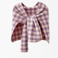 PEARL DIARY四季空調房披風(fēng)特厚披肩新款上檔次小披肩秋冬季配裙子圍巾 紫色 格子護肩護頸椎