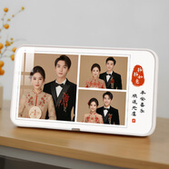 悠樂(lè )美洗照片做成相框擺臺定制寶寶兒童人像寫(xiě)真洗照片三宮格擺件相冊框 三宮格2-拉菲白（27*15cm）