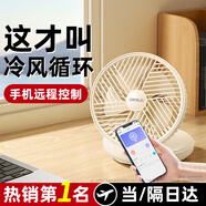 卡斐樂（cafele）【掛立吊三用款】廚房掛壁電風(fēng)扇usb所壁小風(fēng)扇廁扇桌面電風(fēng)扇空氣循環(huán)扇迷你便攜學(xué)生宿舍辦公室 卡其色丨遙控+自動(dòng)搖頭免打孔