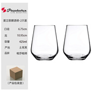 帕莎帕琦進口無鉛玻璃杯家用水杯創(chuàng)意彩色ins風透明簡約茶杯果汁杯咖啡杯 愛蘭歌娜矮款-透明425ml2只