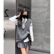 初中生高中生少女冬天穿的POLO襯衫三件套裝/單件學(xué)院風(fēng)2022春季新款高腰百褶裙寬松襯衫針織馬甲 襯衫 -單件 M 【慵懶風(fēng)韓劇可愛日系軟妹學(xué)院風(fēng)】
