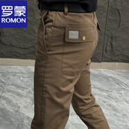 羅蒙（ROMON）男士休閑褲時尚彈力百搭歐貨修身網(wǎng)紅同款男褲簡約商務氣質(zhì)小腳褲 咖色 33 145-155斤