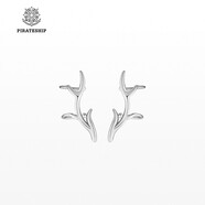 海盜船銀飾耳飾 女鹿角銀耳夾女新潮秋冬森系網(wǎng)紅設計感耳環(huán)