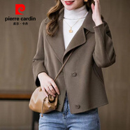 皮爾卡丹小香風(fēng)毛呢外套女2025秋冬季新款時(shí)尚百搭毛呢短款外套小個(gè)子外套 亞麻色毛呢外套 L 建議110120斤