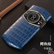 深非 8848 M6手機(jī)殼真皮頭層牛皮5G風(fēng)尚版手機(jī)套 尊享版皮套巔鋒版鈦金手機(jī)全包防摔防爆后蓋硬殼商務(wù) M6-巔鋒版-鱷魚紋-藍(lán)色【配鋼化膜+鏡頭膜】