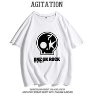 寶凡柏ONE OK ROCK搖滾樂隊(duì)棉休閑圓領(lǐng)男士寬松短袖衣服半袖T恤初高中大 白色 XL 180