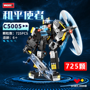 沃瑪特警車(chē)積木模型裝甲車(chē)飛機特種兵人仔變形機甲機器人拼裝兒童玩具 和平使者機甲-4盒【725顆?！?
                                         title=