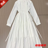 風(fēng)曉薇秋冬新款學(xué)院風(fēng)純色娃娃領(lǐng)連衣裙女學(xué)生韓版寬松百搭過(guò)膝中長(cháng)裙子 白色 M