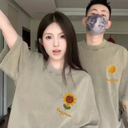 love legend情侶裝夏季短袖t恤上衣服小眾設(shè)計(jì)感男女百搭休閑半袖套裝定制 灰綠色+灰綠色 M 男+S 女