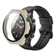 瘋殼小米Watch S1保護殼Xiaomi S1殼膜一體PC鋼化玻璃保護套防摔防刮 【象牙白】殼膜一體 適用xiaomi watch S1