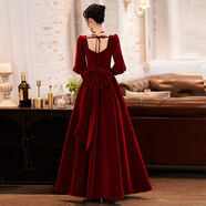 艾妃琳孕婦高腰敬酒服2025新款新娘結婚訂婚回門(mén)胖mm遮肚平時(shí)可穿女秋冬 LZLW長(cháng)袖T長(cháng)款135【537】 3XL 尺碼偏大詳詢(xún)客服