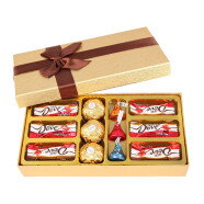 费列罗（Ferrero Rocher）巧克力礼盒装糖果生日礼物护士母亲520情人节礼物送女友零食团购 3粒费列罗+6德芙+3好时 礼盒装 76g