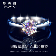 梵吉雅莫桑鉆戒指女一克拉求結婚情侶對戒銀首飾品生日禮物送女友老婆 皇冠款-1克拉D色活口/閉口