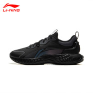 李寧（LI-NING）男鞋秋季防護(hù)云跑步鞋男士秋冬新款皮面跑鞋減震運(yùn)動(dòng)鞋男 黑色-2 41