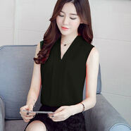 亞百鹿襯衣內搭背心無(wú)袖雪紡襯衫女夏潮小西裝內搭打底上衣短袖外穿背心吊帶洋氣小衫。 黑色【背心款】 S(96斤以?xún)龋?
                                         title=