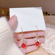 玖維婭耳環(huán)女耳釘氣質(zhì)韓國個(gè)性簡(jiǎn)約百搭長(cháng)款耳線(xiàn)高級感網(wǎng)紅潮人學(xué)生耳飾生日禮物送女友 JYD0159貓眼石耳環(huán)紅色