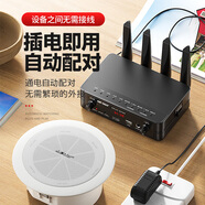 先科音響店鋪專用收款吸吊頂無(wú)線藍(lán)牙壁掛天花喇叭套裝商超市音箱 升級(jí)版發(fā)射器+2個(gè)調(diào)頻無(wú)線壁掛