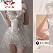 阿尤布嫵媚戰袍戰衣夏日包臀裙子驚艷連衣裙后媽裙戰衣妖女裙旗袍媽ma裙 白色+【蕾絲短wa+T 字 庫】 均碼 建議體重80-130斤