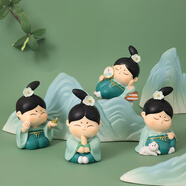 如果（Roogo）古風(fēng)國潮治愈系小擺件創(chuàng)意裝飾品辦公桌面可愛仕女送女生生日禮物 宋小卿的日志4個(gè)一套送禮袋