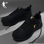 喬丹男鞋跑步鞋2025冬季新款網(wǎng)面透氣男士緩震運動(dòng)鞋耐磨舒適休閑跑鞋 黑色/金色 44