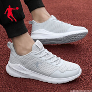 喬丹男鞋跑步鞋休閑鞋男春季新款男子網(wǎng)面透氣慢跑步鞋子減震運動(dòng)鞋男 灰銀色/喬丹白 40