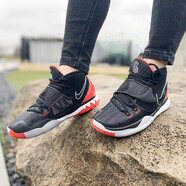 耐克（NIKE）女鞋新款 Kyrie 6 歐文6代 GS 綁帶緩震運(yùn)動籃球鞋 BQ5599-002 黑紅 40