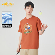 卡賓男裝 索羅那涼感T恤2024夏新款cityboy印花短袖上衣情侶裝A 棗紅色64 S (165) 46